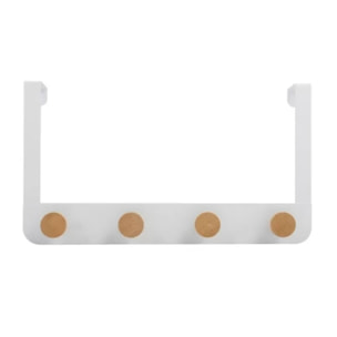 Porte manteaux 4 crochets NAYA Blanc & Bambou MSV