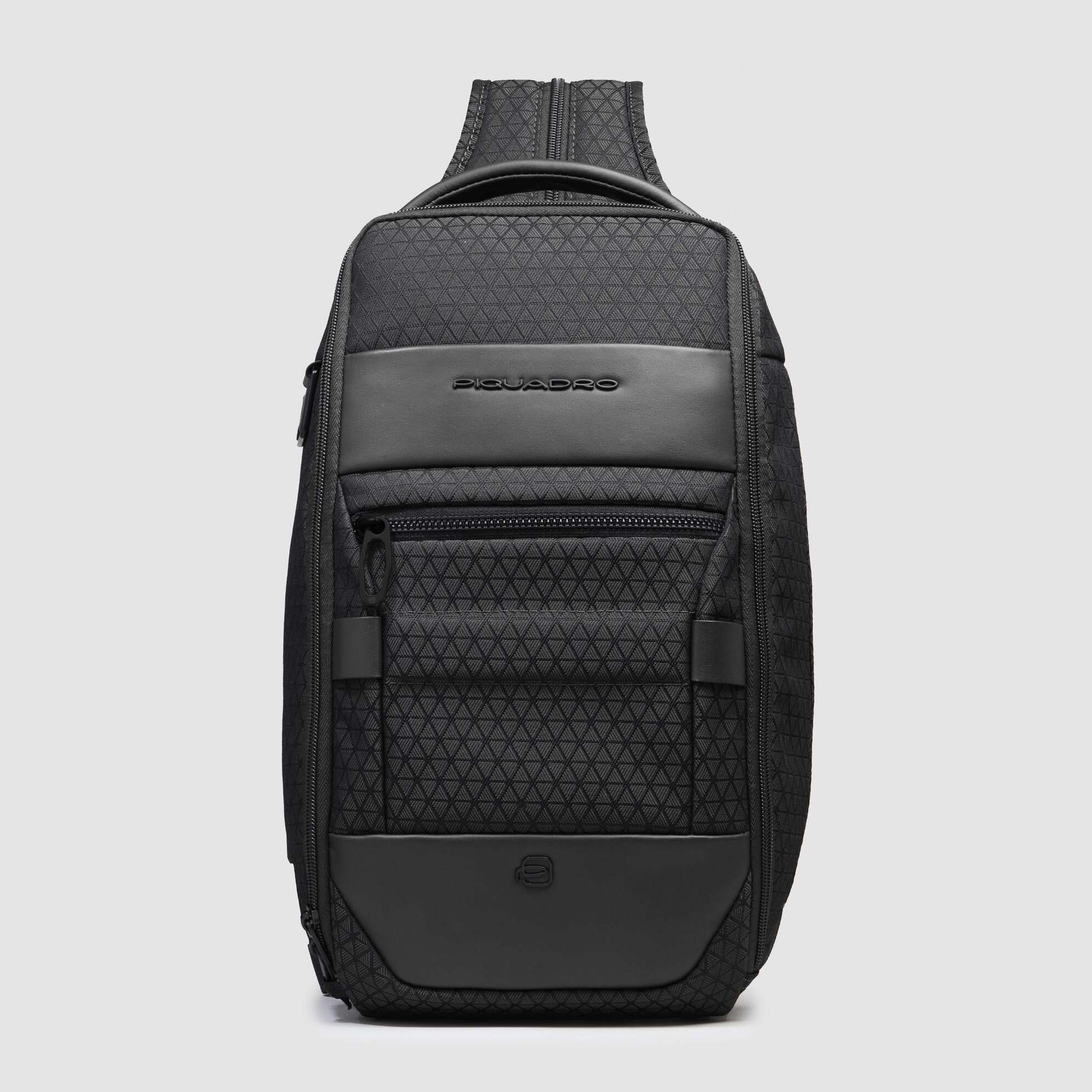 Piquadro Zaino monospalla uomo in tessuto riciclato