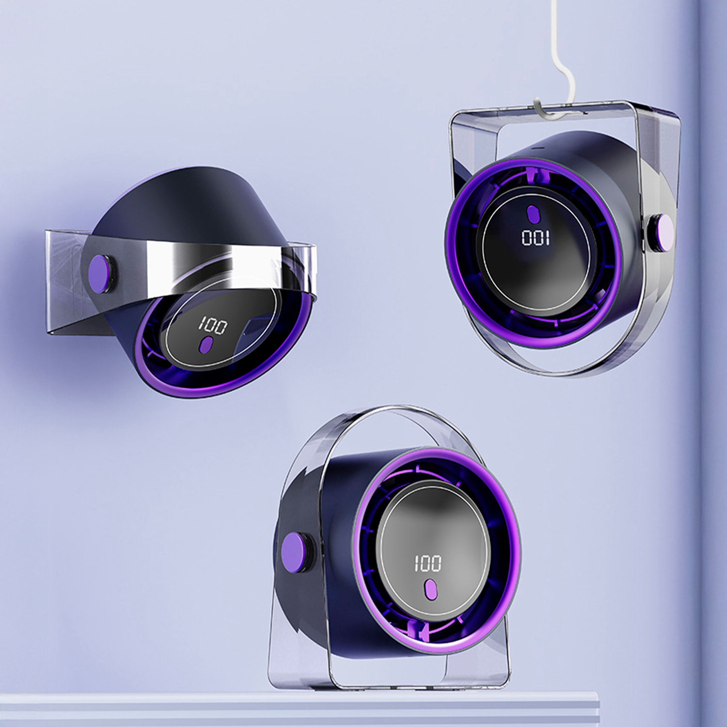 Ventilatore da tavolo con 5 velocità e angolo di inclinazione.