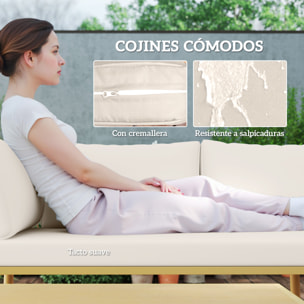 Conjunto de Jardín Exterior de Ratán Sintético de 4 Piezas Muebles de Jardín Exterior Sofá Esquinero Incluye 2 Sofás de 2 Plazas 1 Reposapiés 1 Mesa de Centro con Cojines Natural