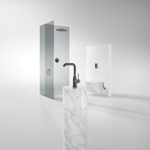 Ensemble douche de tête et bras 380 mm, 1 jet - Hard Graphite brossé