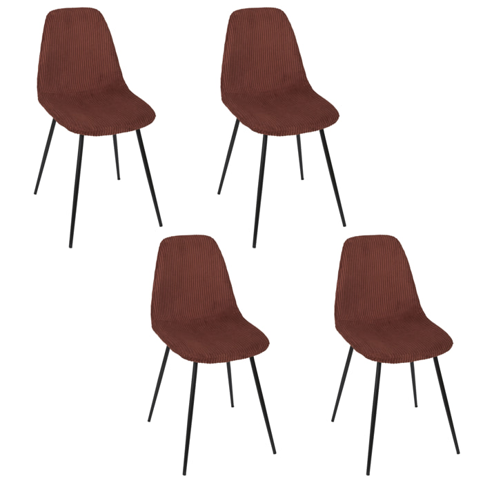 Chaise Cotele Scott Terracotta - Lot De 4