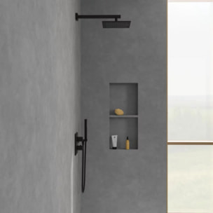 Douche de tête Universal rectangle Noir mat