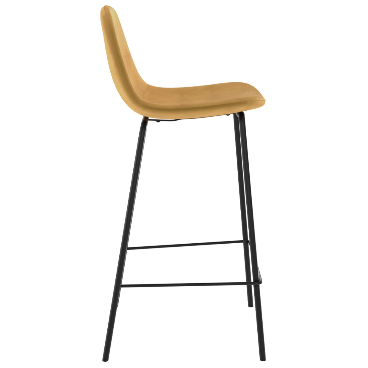Lot de 2 chaises pour îlot central 65 cm en velours jaune - Henrik