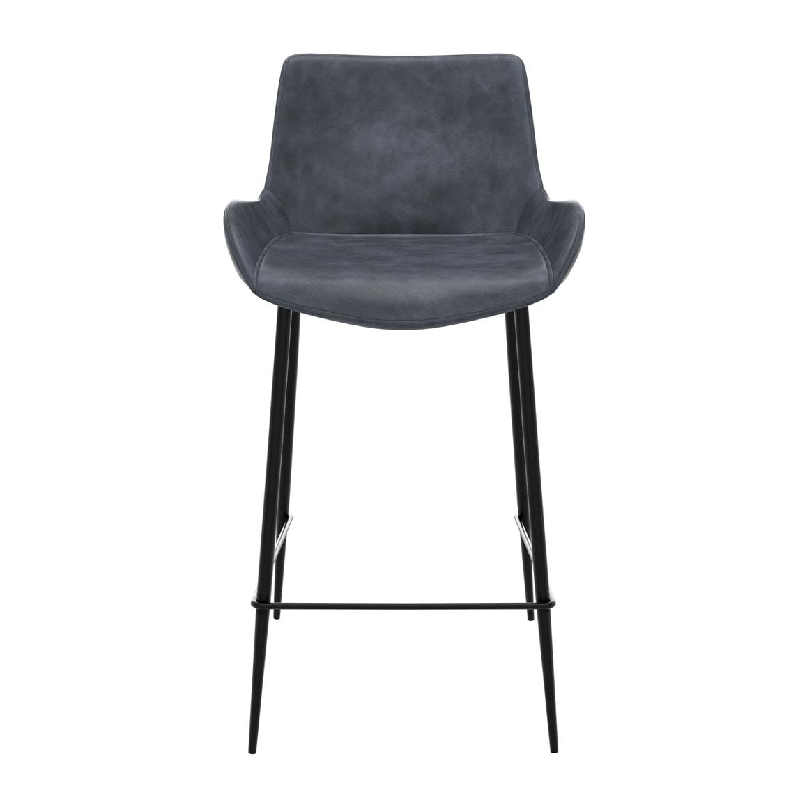Lot de 2 chaises pour îlot central 65 cm en synthétique gris/noir - Pirata