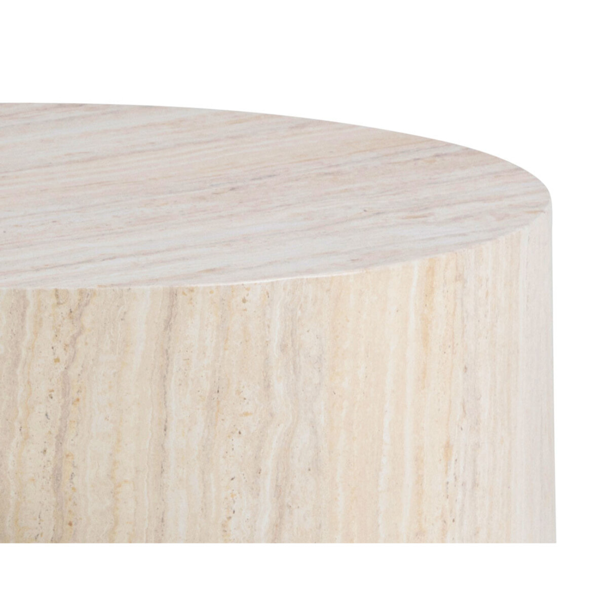 Pueblo - lot de 2 tables basses rondes - effet travertin - 58 et 50 cm - Bois