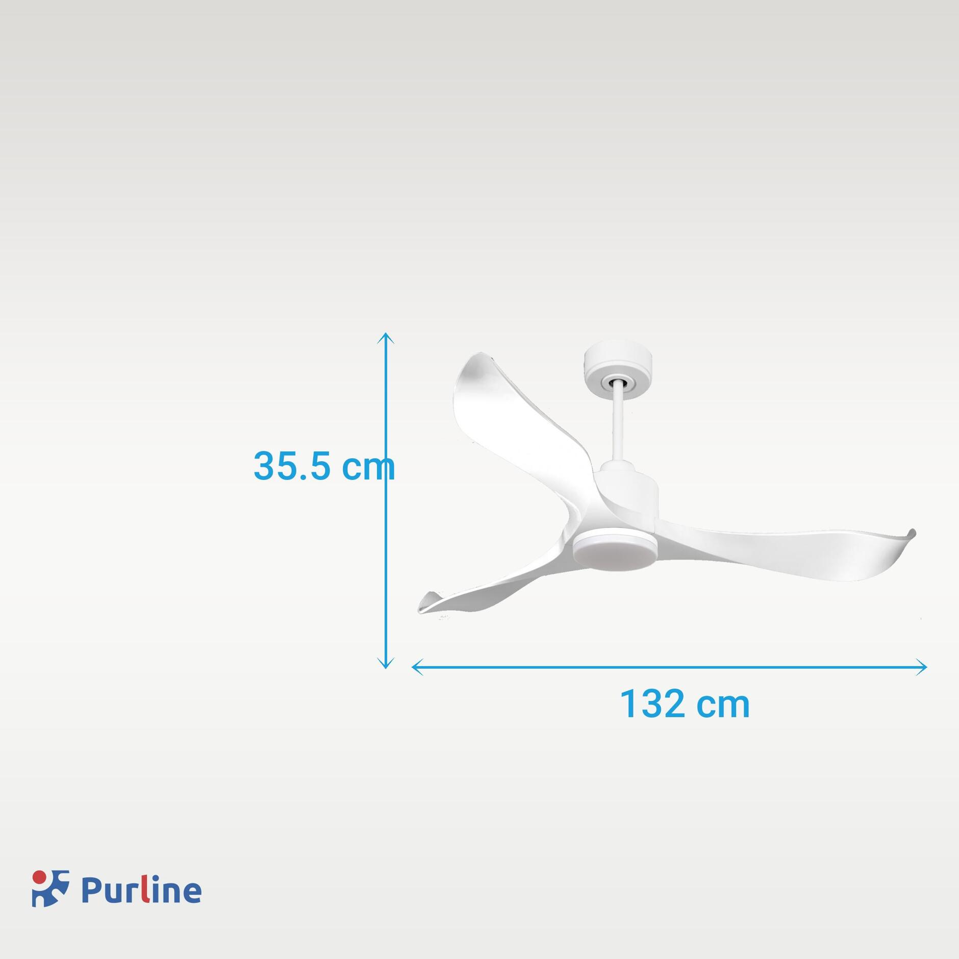Ventilateur de plafond Réversible  Thermostat Dimmable Wifi Moteur à courant continu Toits en pente Télécommande Lumière à trois tons Adaptateur 2/3 Lames