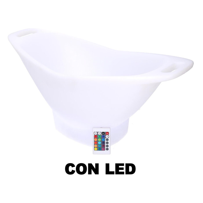 Lampada led in plastica ricaricabile con portabottiglie multicolor ovale cm64x30h28