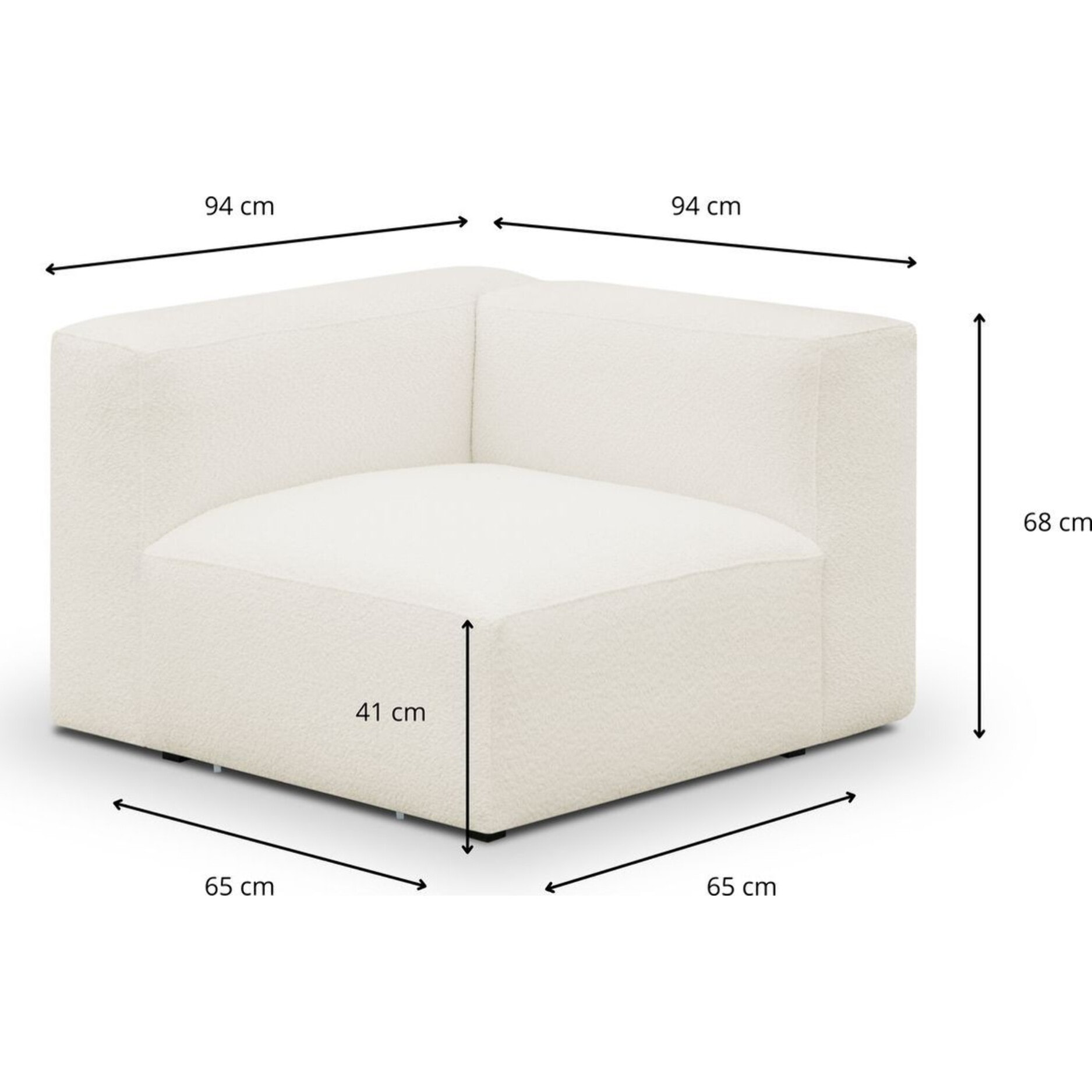 Module d'angle réversible en tissu bouclé - MODULO