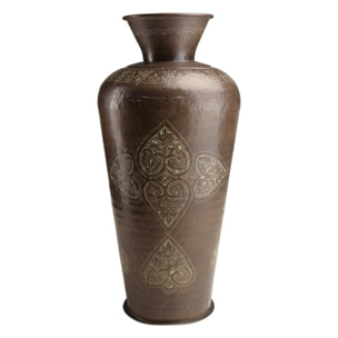 HONORE - Vase aluminium 40x85cm couleur cuivre foncé patine antique