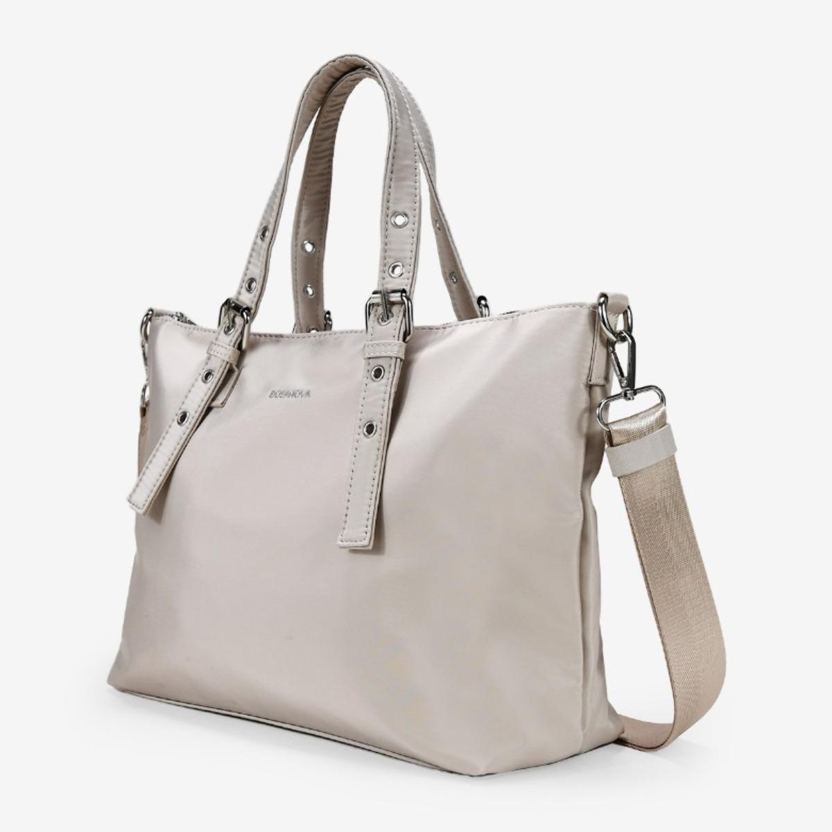 Bolso shopper piedra con hebillas