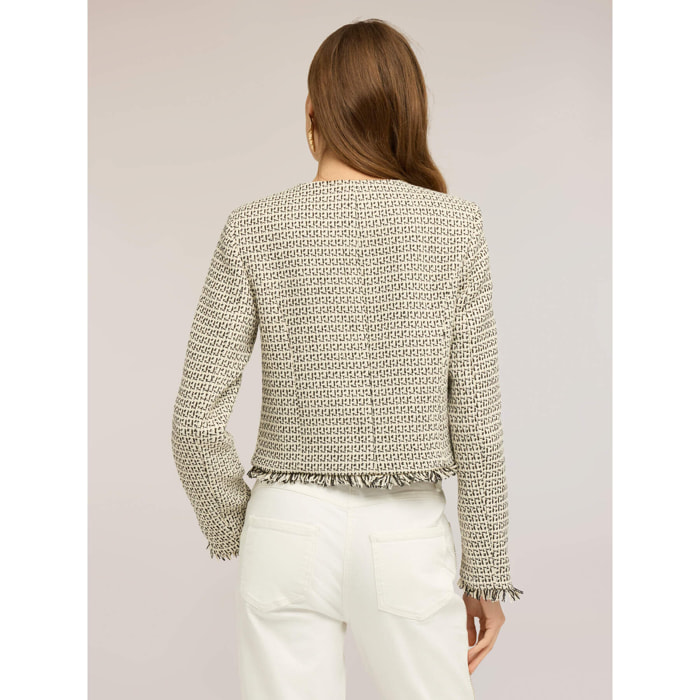 Motivi - Chaqueta de bouclé con botones en contraste - Beige
