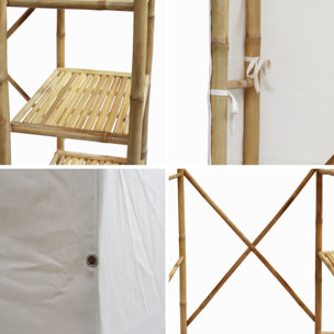 Armoire dressing en bambou. 3 étagères L110 x P40 x H170cm