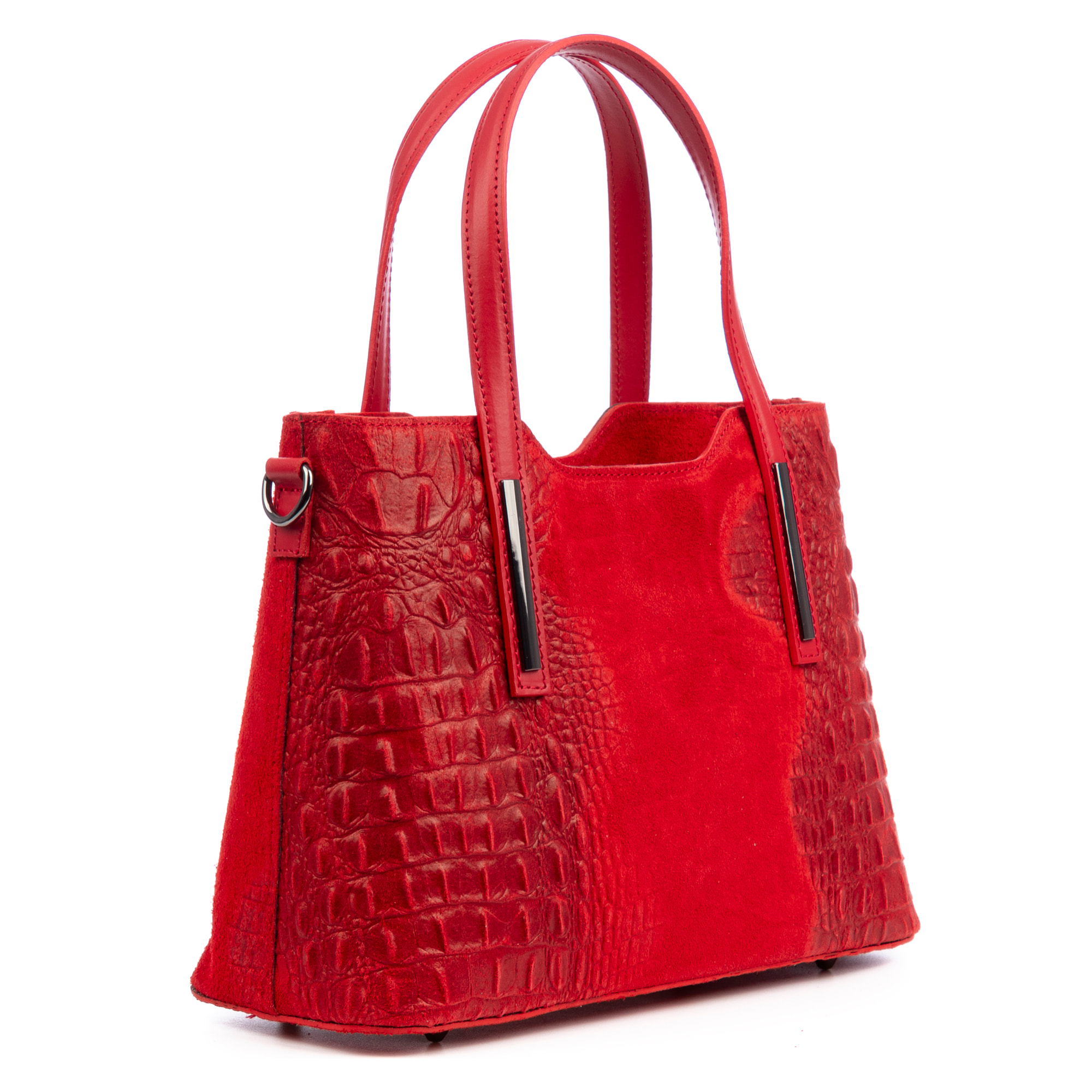 Fiesole bolso tote mujer. Piel auténtica Gamuza grabado cocodrilo.