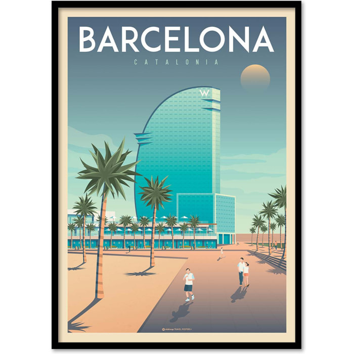 Affiche - Barcelona W Hotel - Olahoop Travel Posters