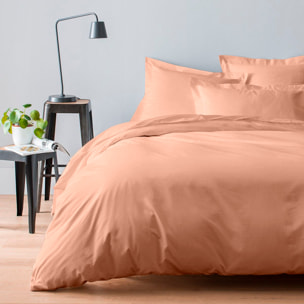 Housse de couette 100% satin de coton lavé 105 fils rose nude