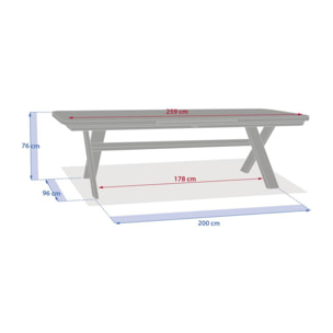 Table de jardin 12 places Volupty extensible café