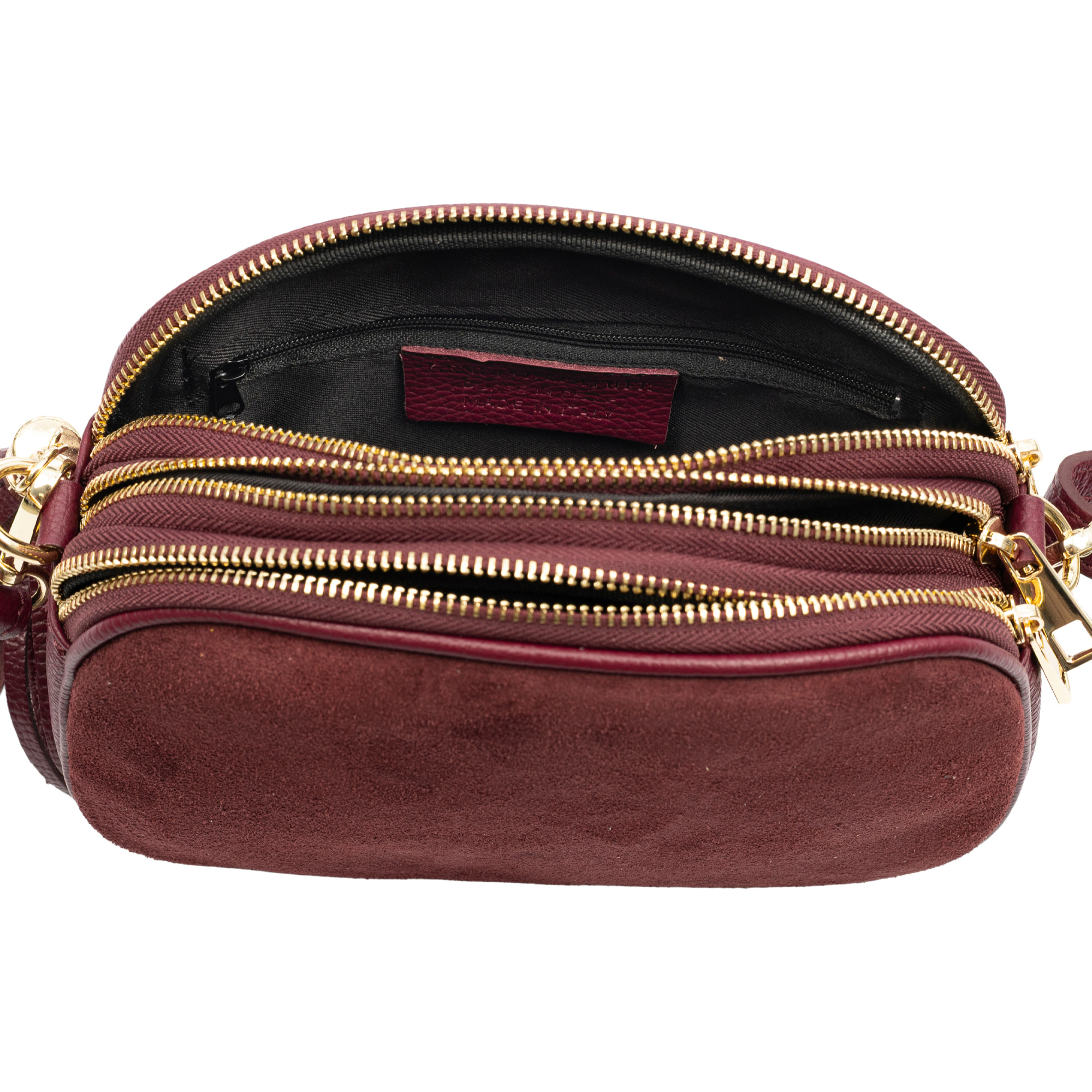 Aliminusa bolso bandolera Mujer. Piel auténtica Gamuza y Dollaro.
