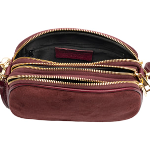 Aliminusa bolso bandolera Mujer. Piel auténtica Gamuza y Dollaro.