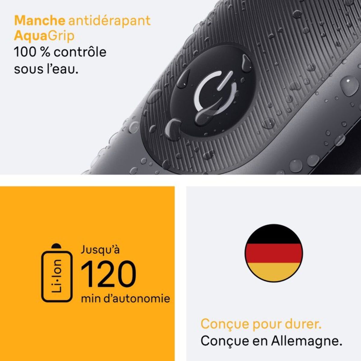 Tondeuse multi usages BRAUN AIO5560, 14 hauteurs de coupe, précision 0,5 mm, autonomie 120 mn