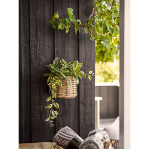 Cesta Keli in kubu rattan naturale con manico 37×23×27 cm