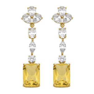 Pendientes con Padparadscha acabado oro 18k