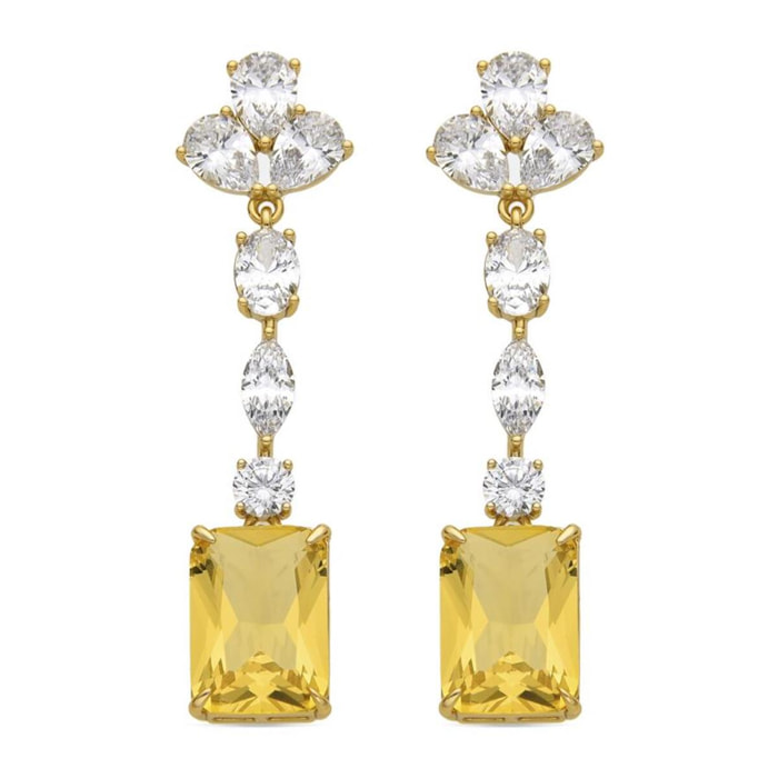 Pendientes con Padparadscha acabado oro 18k