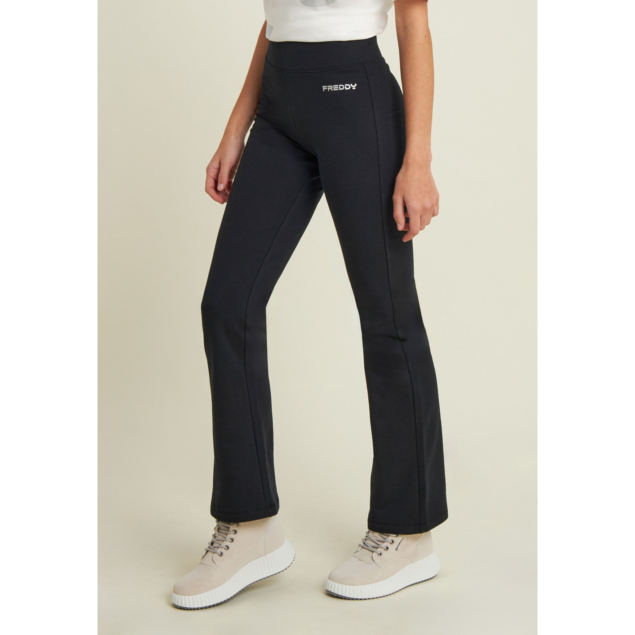 Leggings a zampa in felpa elasticizzata