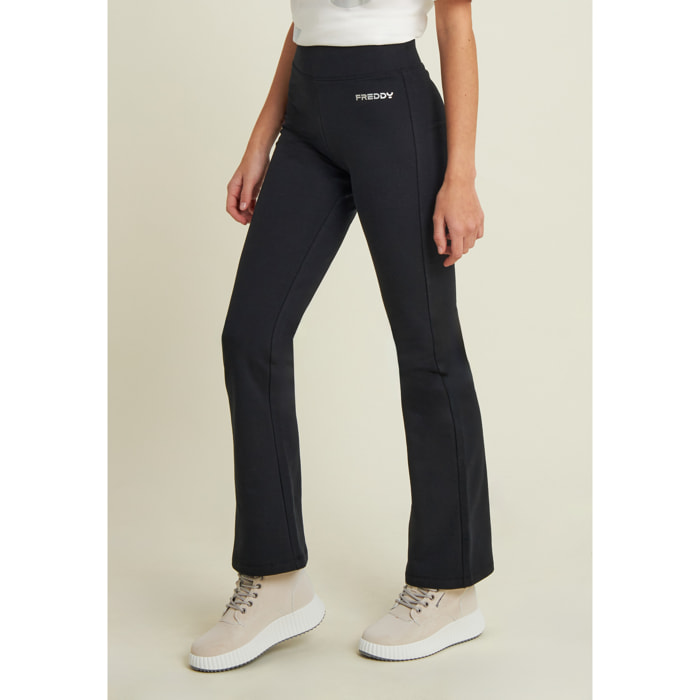 Leggings a zampa in felpa elasticizzata