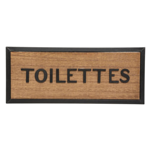 Plaque de porte bois métal 22x9cm