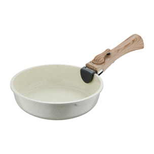 juego de 2 sartenes ø22ø26cm aluminio fundido blanco + mango desmontable