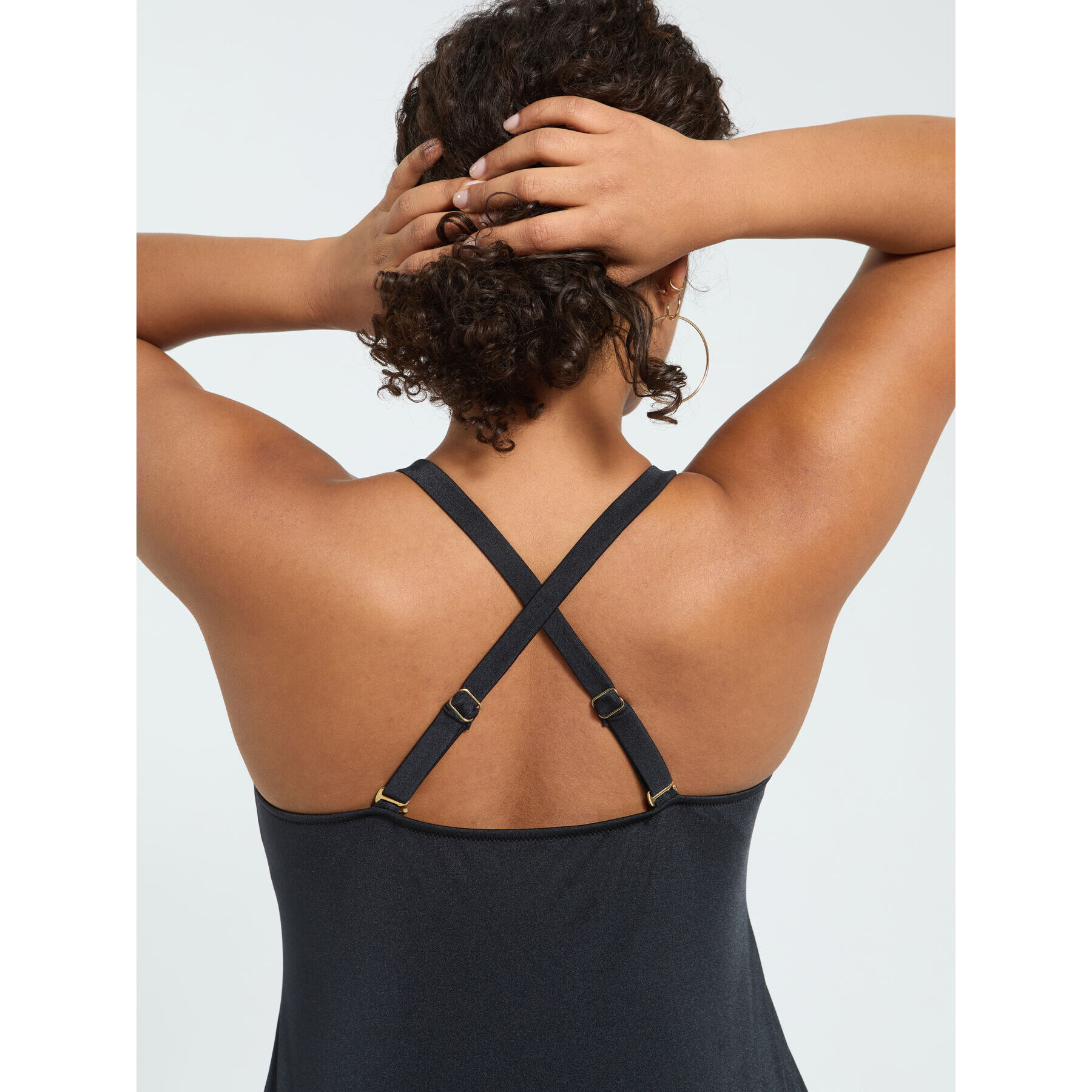 Fiorella Rubino - Top Tankini con detalle de anilla - Negro