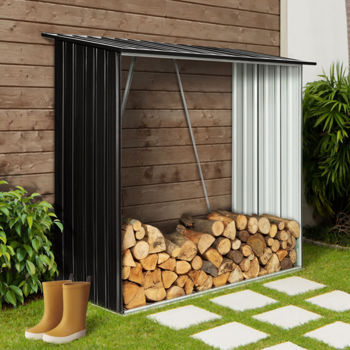 Abri bûches en métal