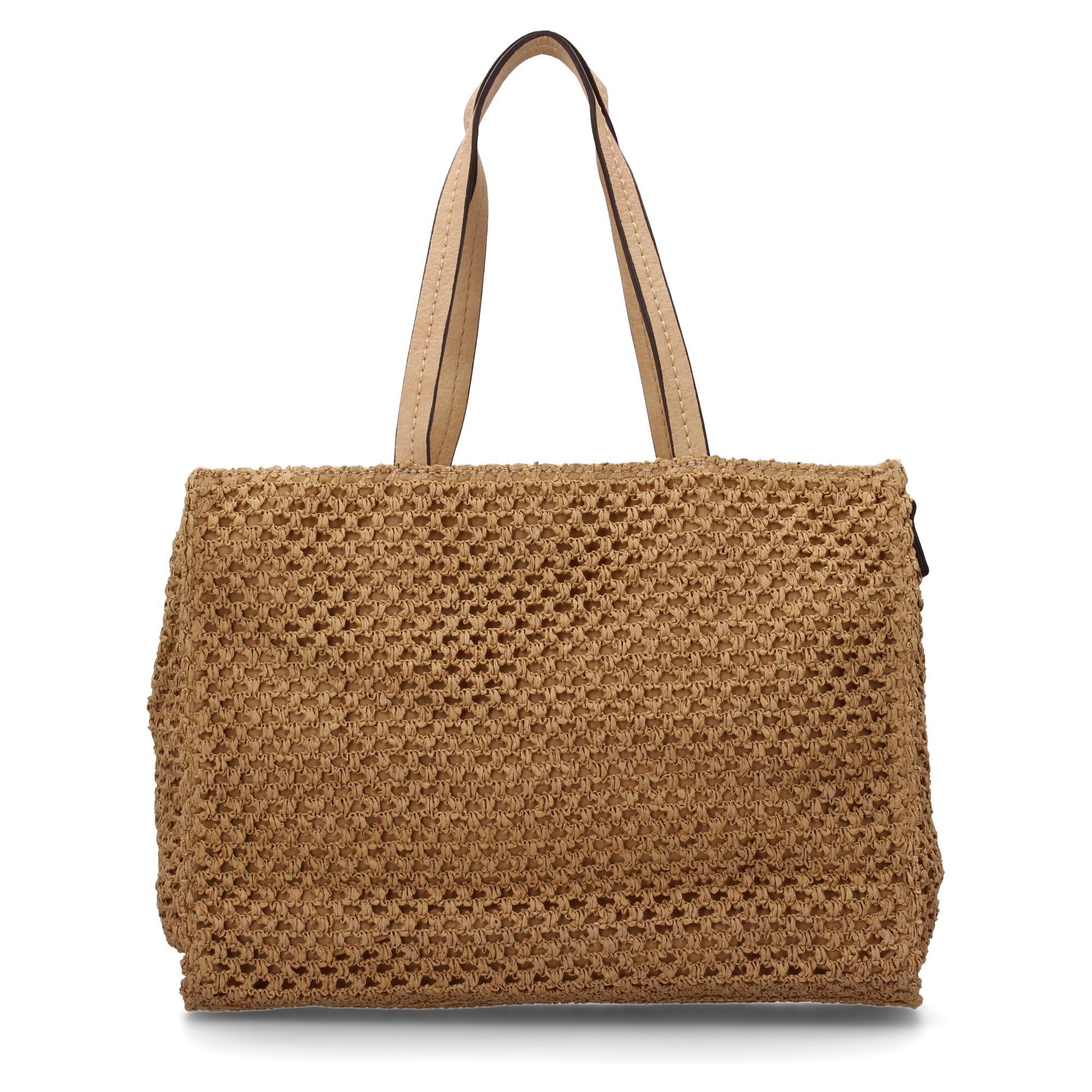 Bolso de hombro para mujer de rafia, diseño moderno con adornos, comodo.