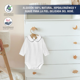 Body bebé manga larga cuello polo piqué