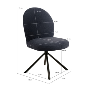 Chaise rotative 180° en tissu bouclette - BÉRANGÈRE