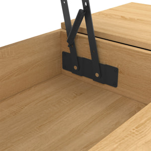 Table basse Tania double plateau relevable bois et blanc