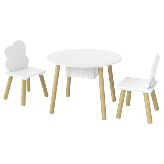 Ensemble table chaises enfant style nordique avec rangement