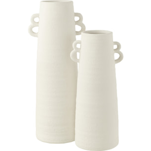 J-Line Vase Conique Argile Blanc Large