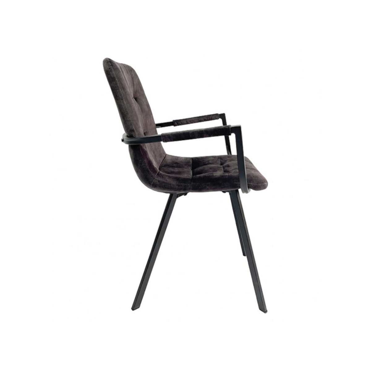 Fauteuil capitonné en velours avec accoudoirs - HERBY