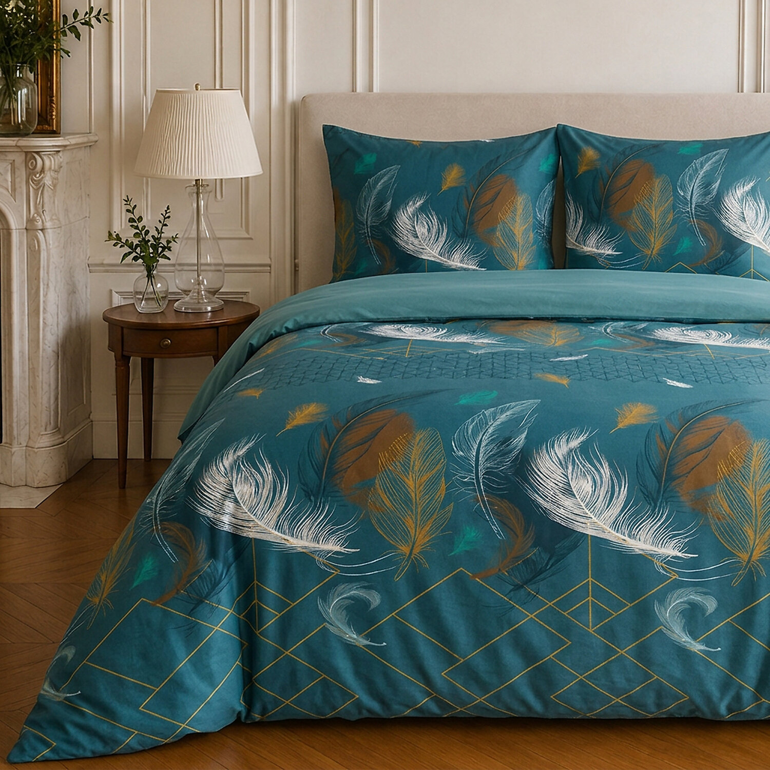 Parure housse de couette 100% coton motif tropical - PALOMA