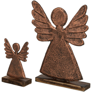 J-Line Ange sur base - aluminium - cuivre/naturel - large