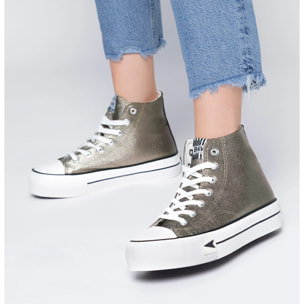 Zapatillas Altas Plataforma Metalizadas Mujer