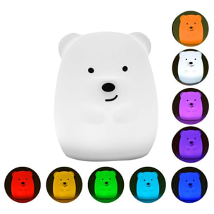 Veilleuse bébé ours sans fil touch LED TEDDY H19CM