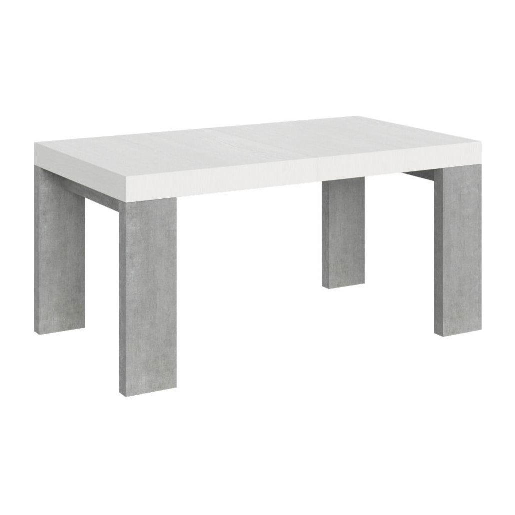 Table Roxell Mix Extensible dessus Frêne Blanc structure Ciment 90x160 Allongée 264