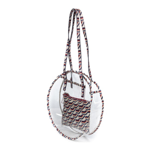 IRIA QUINTANA Borsa a Spalla da Donna Asti. Materiale PVC PU Pelle Sintetica Stampata 42x14x32 Cm. colore rosso