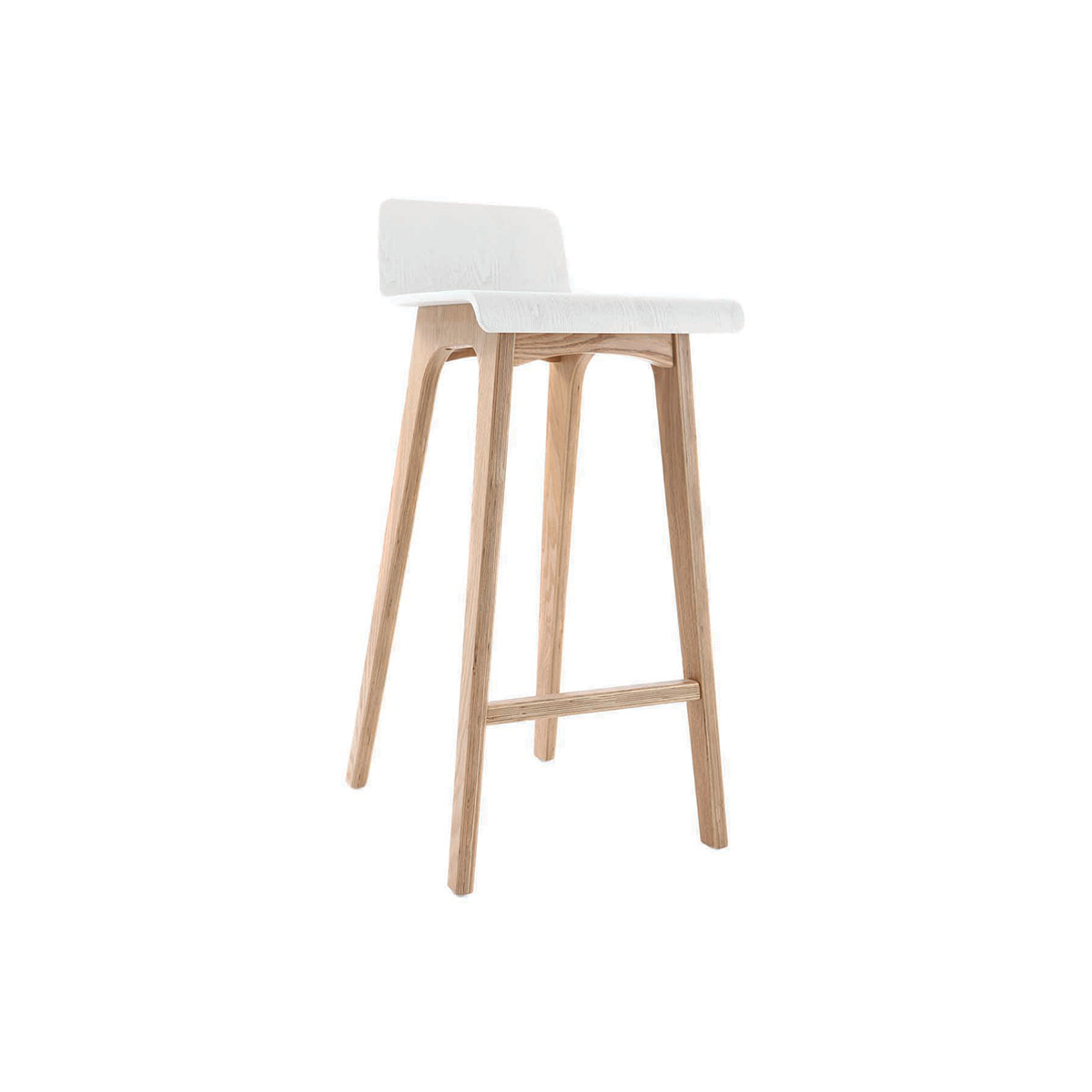 Chaise de bar scandinave 75 cm bois et blanc BALTIK