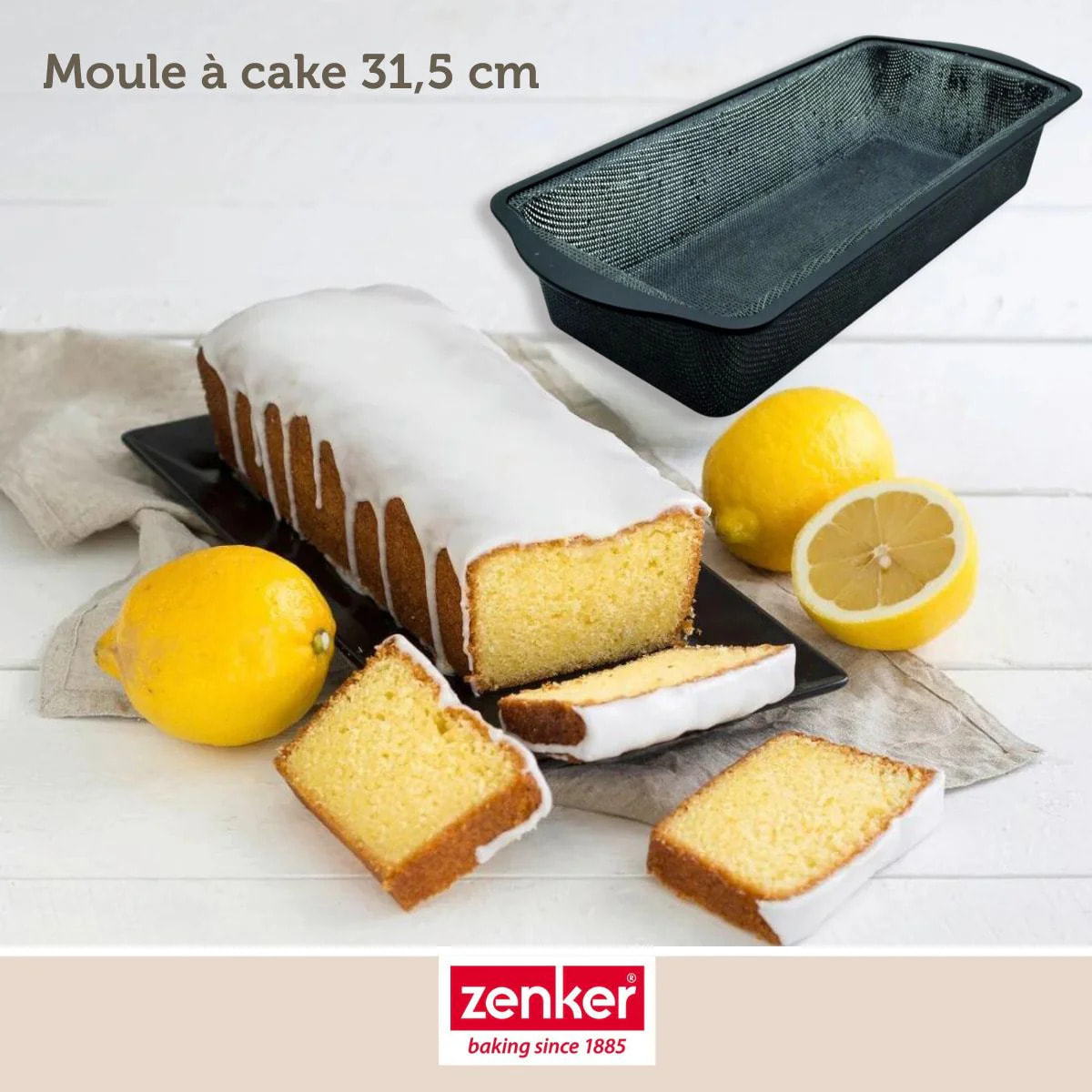 Set pâtisserie avec moule à cake 31,5 cm, 2 bols à mixer, verre mesureur et spatule Zenker