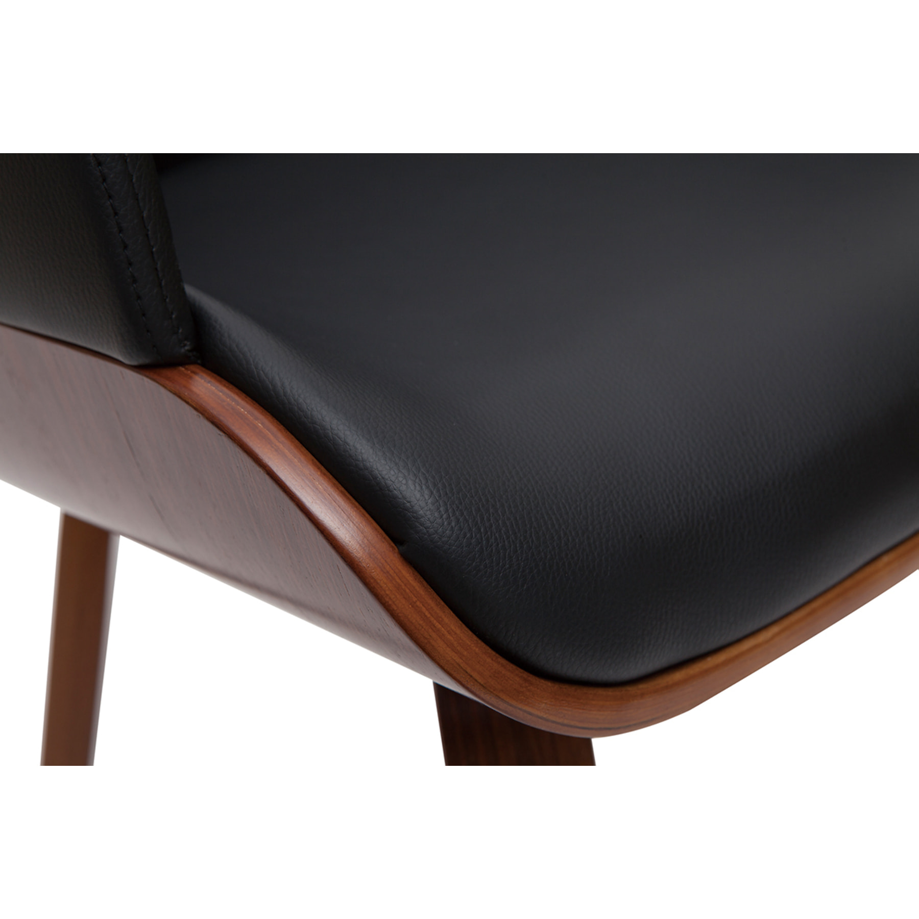 Chaise design noir et bois foncé LUCIEN