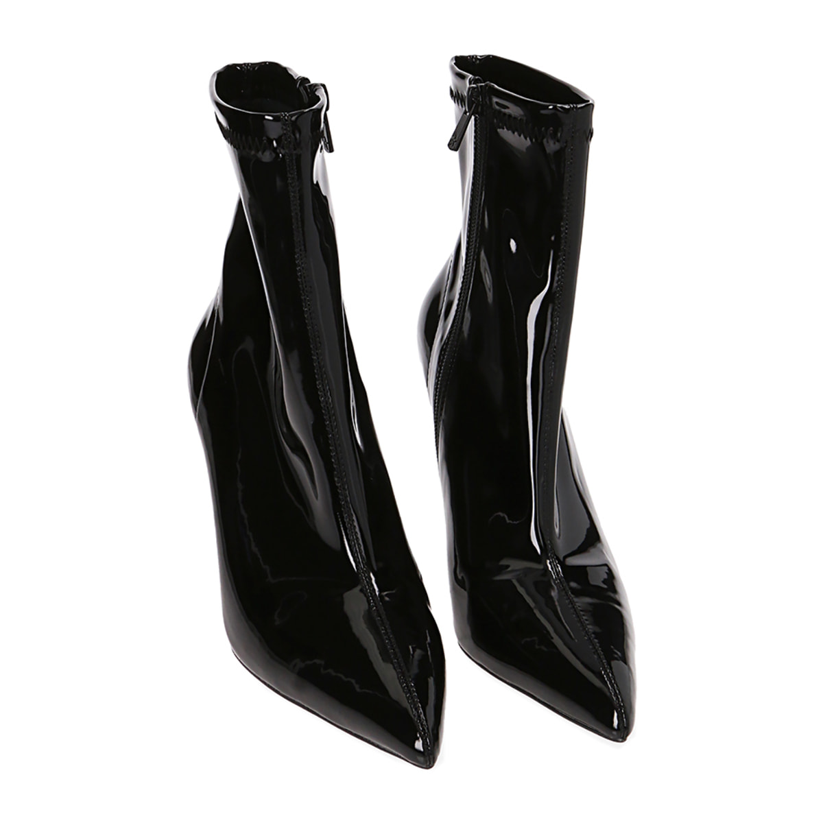 Stivaletti neri in vernice, tacco 9,5 cm